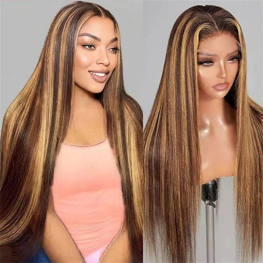 Lemoda P4/27 Highlight Straight Hair Lace Wigs 4x4 5x5 6x6 HD Transparent Lace Closure Wig Beginner Friendly - Lemoda Hair