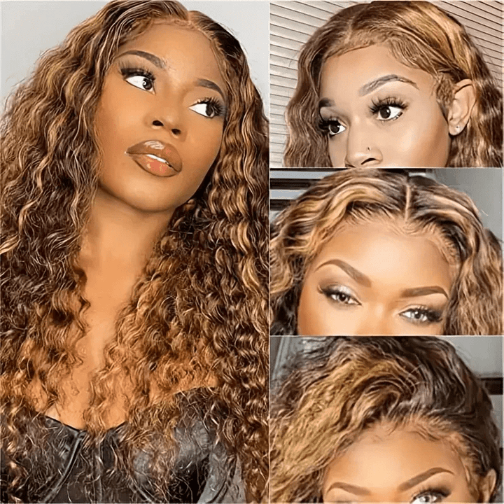 Lemoda P4/27 Highlight Water Wave 13x4 13x6 Lace Frontal Wigs Pre Plucked With Baby Hair 250% - Lemoda Hair