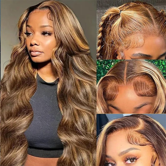 Lemoda P4/27 Highlight Wig Body Wave 13x6 HD Transparent Lace Front Human Hair Wigs - Lemoda Hair