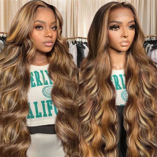 Lemoda P4/27 Highlight Wig Body Wave 13x6 HD Transparent Lace Front Human Hair Wigs - Lemoda Hair