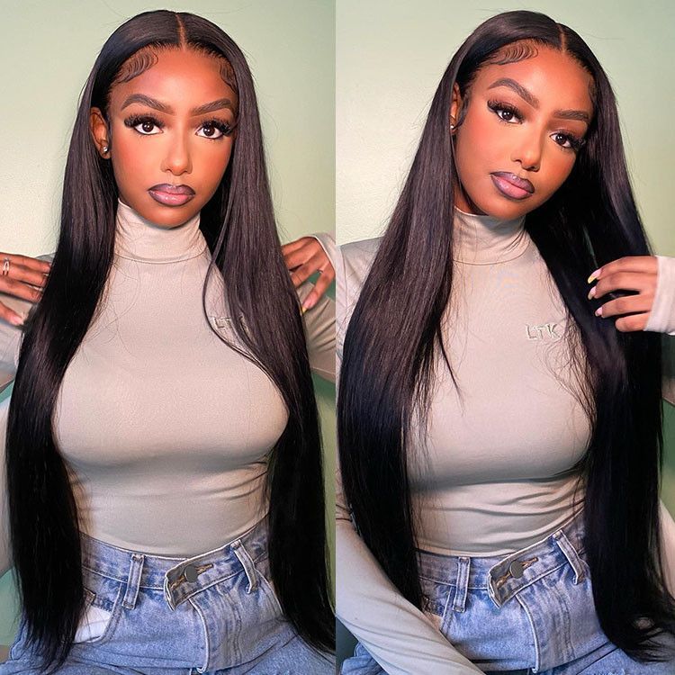 Lemoda Peruvian 13x4 Lace Front Wig for Black Women Natural Black Silky Straight Hair Wig - Lemoda Hair