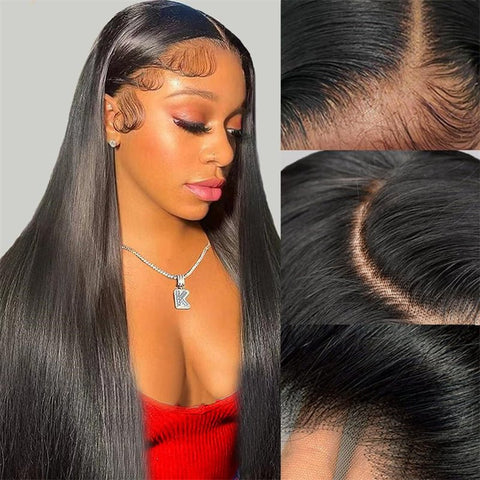 Lemoda Peruvian 13x4 Lace Front Wig for Black Women Natural Black Silky Straight Hair Wig - Lemoda Hair