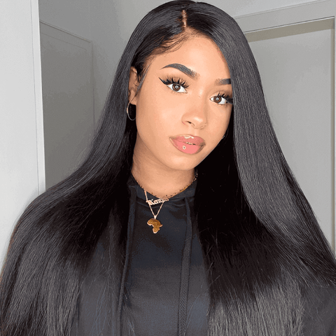 Lemoda Peruvian 13x4 Lace Front Wig for Black Women Natural Black Silky Straight Hair Wig - Lemoda Hair