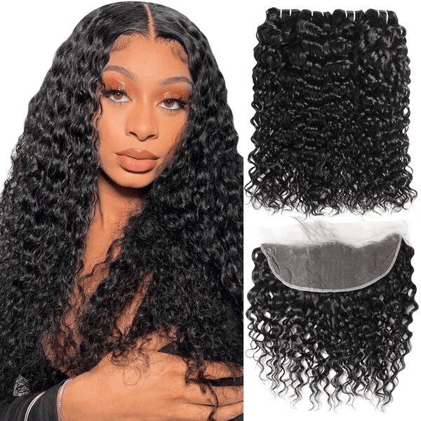 Lemoda Peruvian Water Wave Human Hair 4 Bundles with 13x4 Lace Frontal Wig - Lemoda Hair
