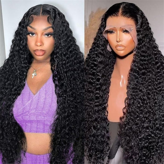 Lemoda Pineapple Wave 13x6 Lace Front Wigs Human Hair Deep Curly HD Invisible 13x4 Lace Frontal Wigs 40 Inches 250% - Lemoda Hair