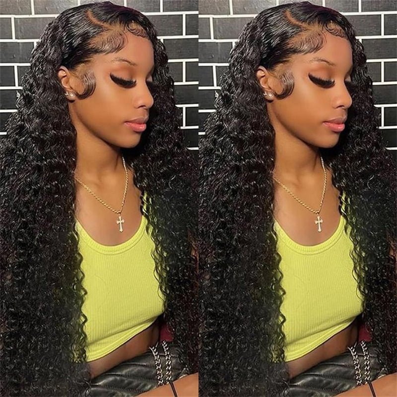 Lemoda Pineapple Wave 13x6 Lace Front Wigs Human Hair Deep Curly HD Invisible 13x4 Lace Frontal Wigs 40 Inches 250% - Lemoda Hair