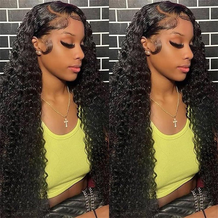 Lemoda Pineapple Wave 13x6 Lace Front Wigs Human Hair Deep Curly HD Invisible 13x4 Lace Frontal Wigs 40 Inches 250% - Lemoda Hair