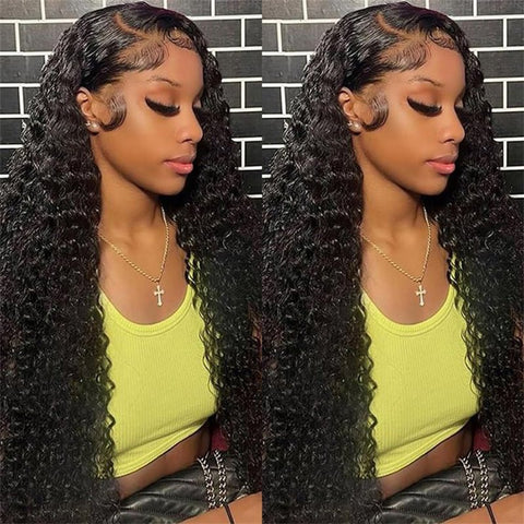 Lemoda Pineapple Wave 13x6 Lace Front Wigs Human Hair Deep Curly HD Invisible 13x4 Lace Frontal Wigs 40 Inches 250% - Lemoda Hair