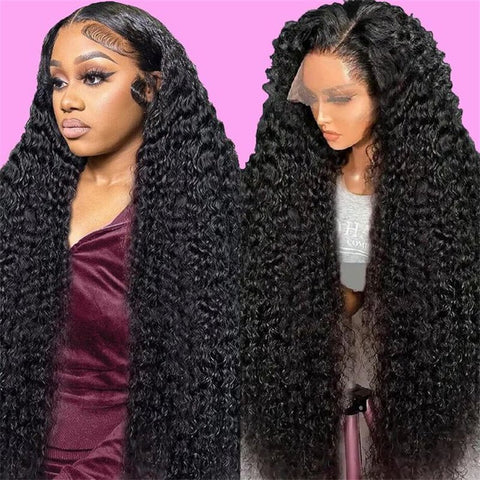 Lemoda Pineapple Wave 13x6 Lace Front Wigs Human Hair Deep Curly HD Invisible 13x4 Lace Frontal Wigs 40 Inches 250% - Lemoda Hair