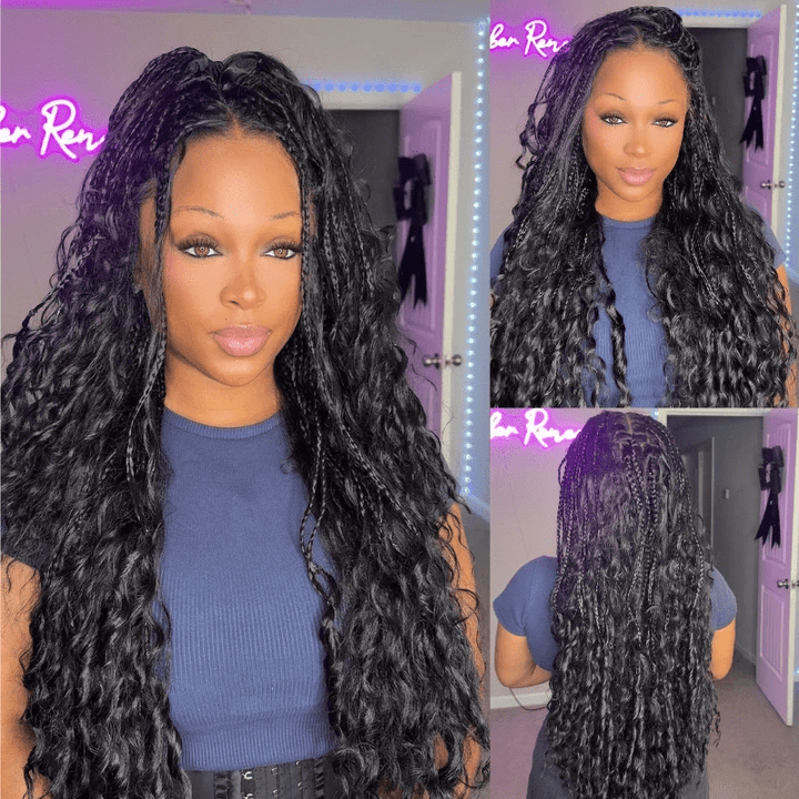 Lemoda Pre Braided Lace Front Wig Water Wave 13x6 Lace Frontal Human Hair Wig - Lemoda Hair