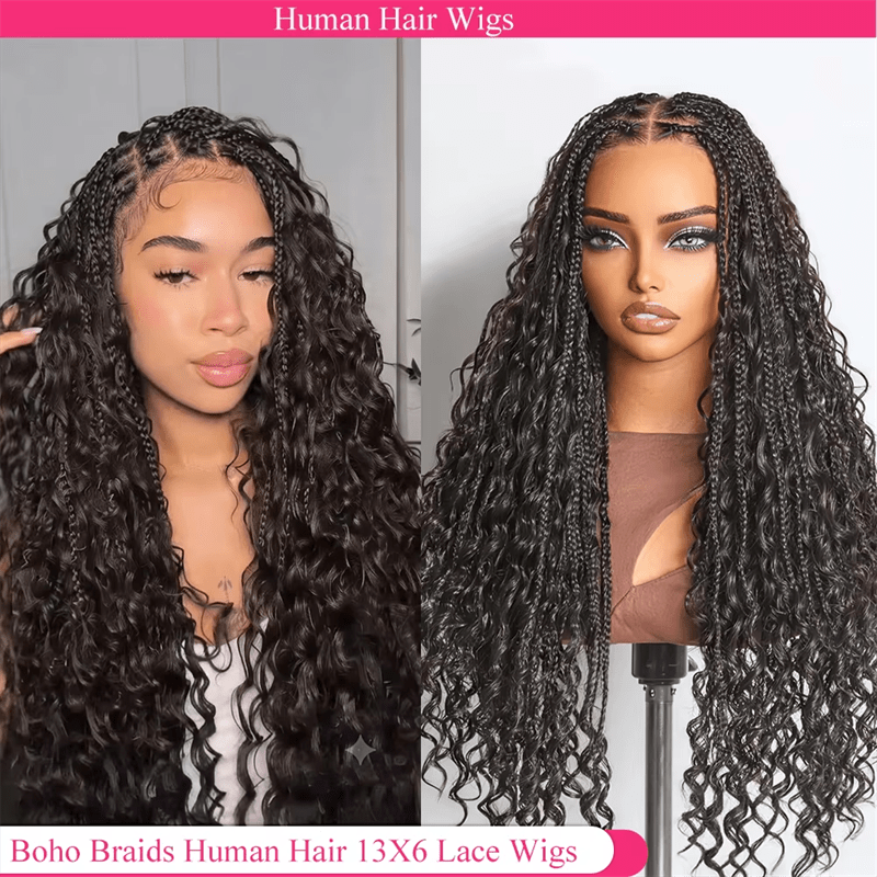 Lemoda Pre Braided Lace Front Wig Water Wave 13x6 Lace Frontal Human Hair Wig - Lemoda Hair