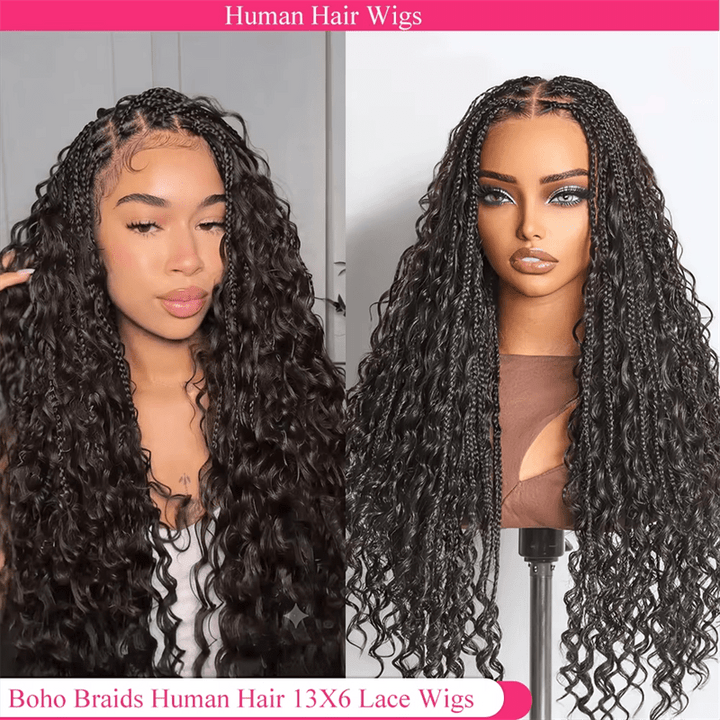 Lemoda Pre Braided Lace Front Wig Water Wave 13x6 Lace Frontal Human Hair Wig - Lemoda Hair