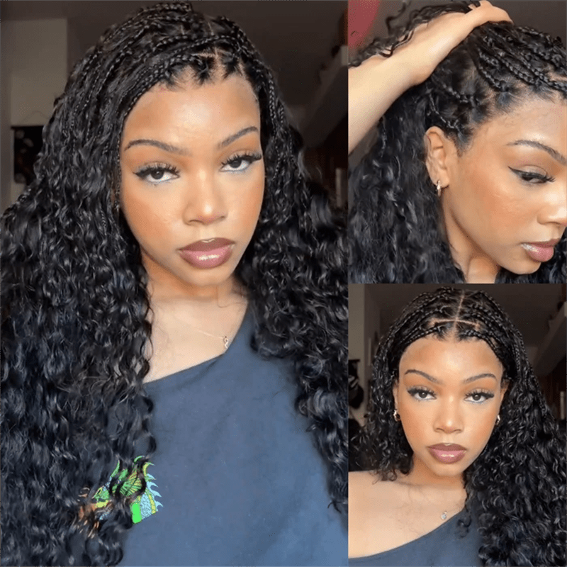Lemoda Pre Braided Lace Front Wig Water Wave 13x6 Lace Frontal Human Hair Wig - Lemoda Hair