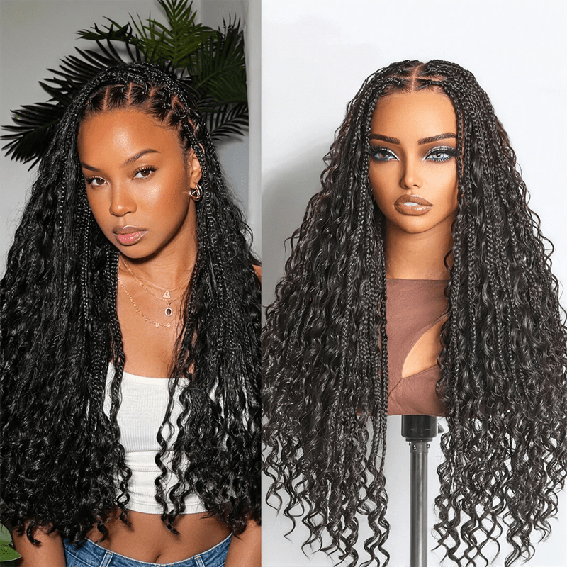 Lemoda Pre Braided Lace Front Wig Water Wave 13x6 Lace Frontal Human Hair Wig - Lemoda Hair