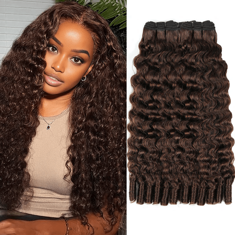 Lemoda Premium Burmese Curly Hair 4 Dark Brown Curly Human Hair Quick Weave - Lemoda Hair