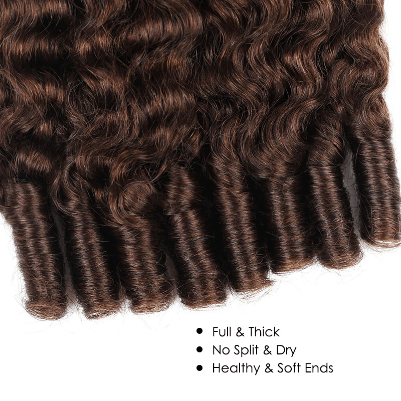 Lemoda Premium Burmese Curly Hair 4 Dark Brown Curly Human Hair Quick Weave - Lemoda Hair