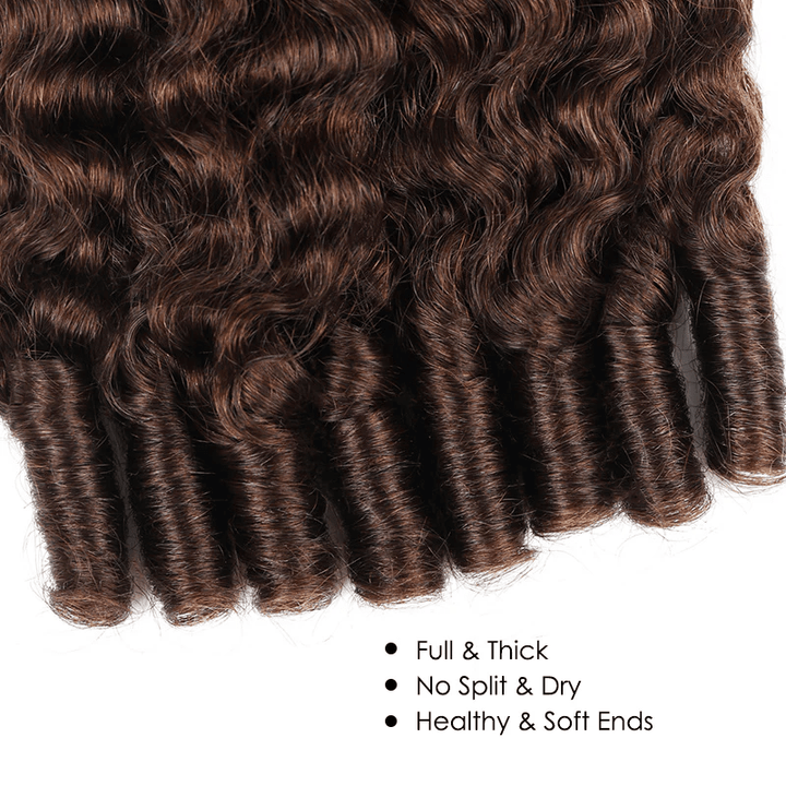 Lemoda Premium Burmese Curly Hair 4 Dark Brown Curly Human Hair Quick Weave - Lemoda Hair