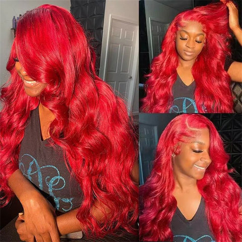 Lemoda Red Body Wave Lace Front Wigs HD Transparent 13x4 13x6 Lace Front Human Hair Wigs - Lemoda Hair