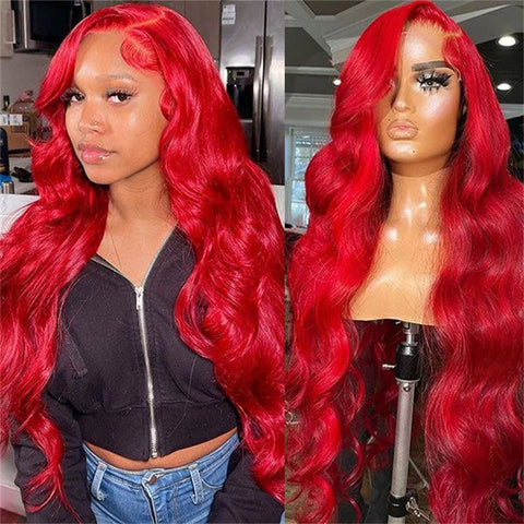 Lemoda Red Body Wave Lace Front Wigs HD Transparent 13x4 13x6 Lace Front Human Hair Wigs - Lemoda Hair