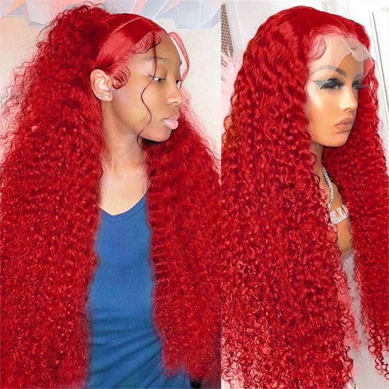 Lemoda Red Lace Front Wigs Deep Wave 13x4 13x6 HD Transparent Lace Frontal Human Hair Wigs - Lemoda Hair