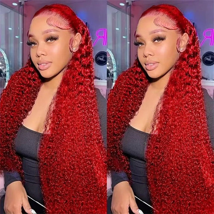 Lemoda Red Lace Front Wigs Deep Wave 13x4 13x6 HD Transparent Lace Frontal Human Hair Wigs - Lemoda Hair