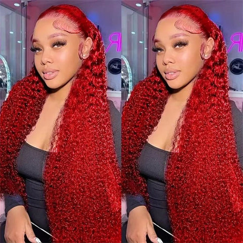Lemoda Red Lace Front Wigs Deep Wave 13x4 13x6 HD Transparent Lace Frontal Human Hair Wigs - Lemoda Hair
