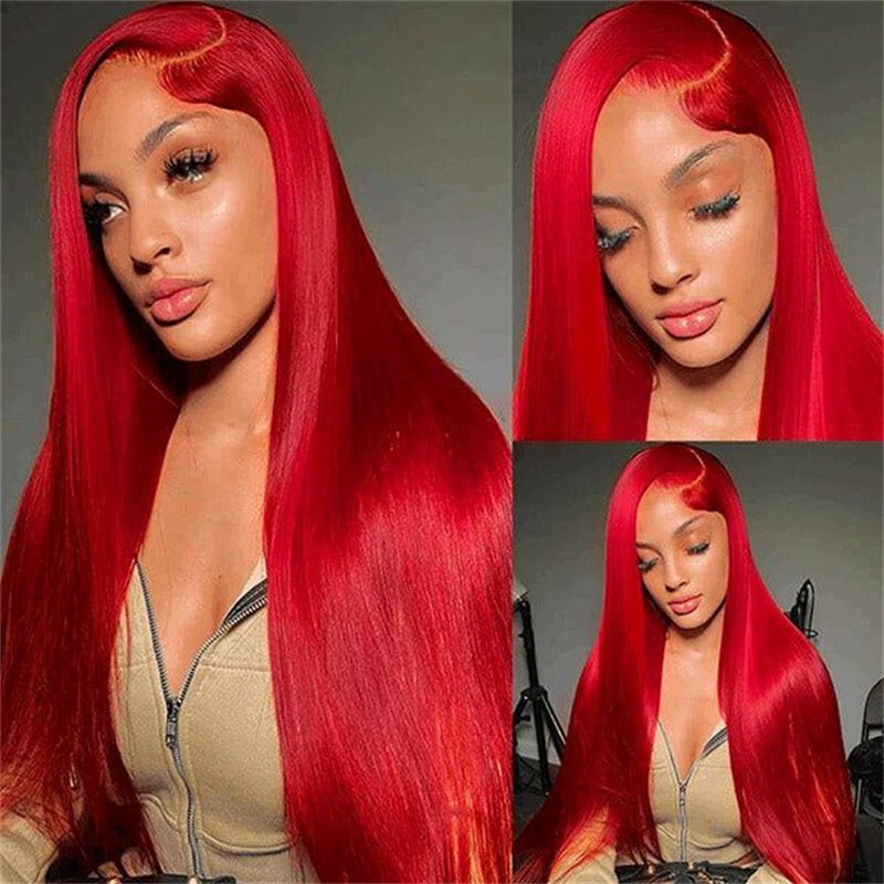 Lemoda Red Lace Front Wigs Human Hair Pre Plucked 13x4 13x6 Straight Human Hair Colored Wigs - Lemoda Hair
