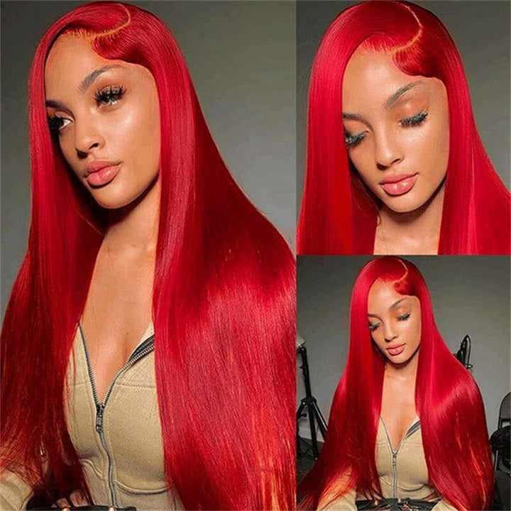 Lemoda Red Lace Front Wigs Human Hair Pre Plucked 13x4 13x6 Straight Human Hair Colored Wigs - Lemoda Hair