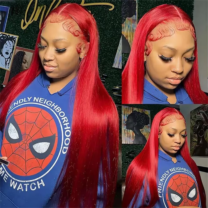 Lemoda Red Lace Front Wigs Human Hair Pre Plucked 13x4 13x6 Straight Human Hair Colored Wigs - Lemoda Hair
