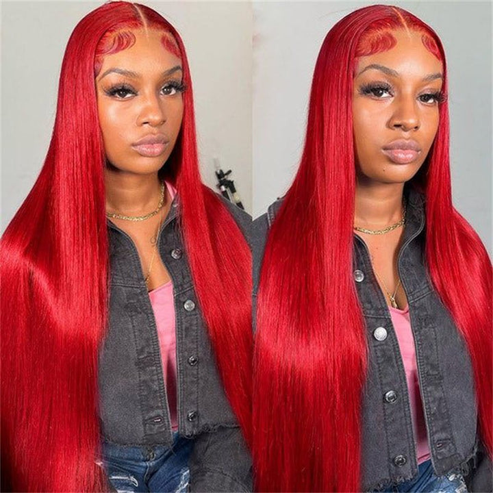 Lemoda Red Lace Front Wigs Human Hair Pre Plucked 13x4 13x6 Straight Human Hair Colored Wigs - Lemoda Hair