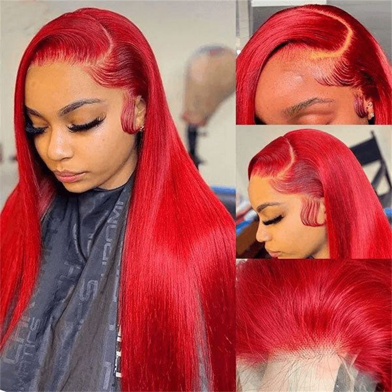 Lemoda Red Lace Front Wigs Human Hair Pre Plucked 13x4 13x6 Straight Human Hair Colored Wigs - Lemoda Hair