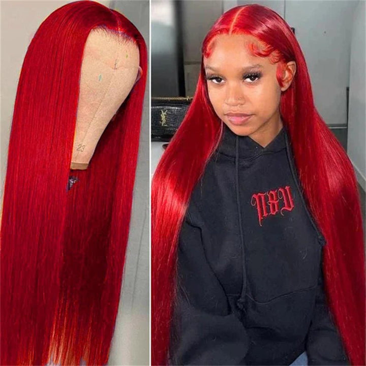 Lemoda Red Lace Front Wigs Human Hair Pre Plucked 13x4 13x6 Straight Human Hair Colored Wigs - Lemoda Hair