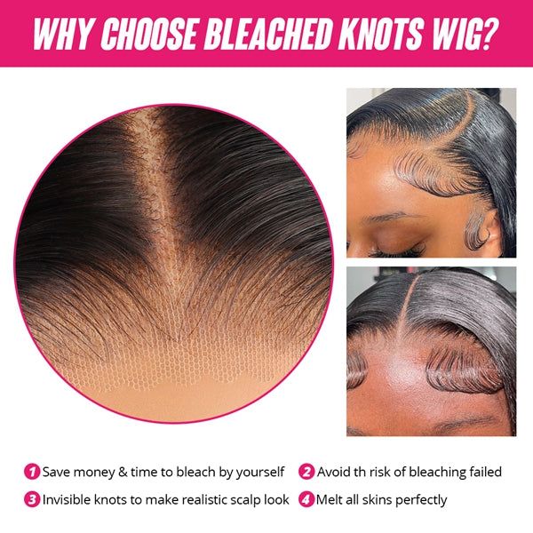 Lemoda Sliky Straight 5x5 Glueless Wigs Bleached Knots Body Wave Human Hair Wigs - Lemoda Hair