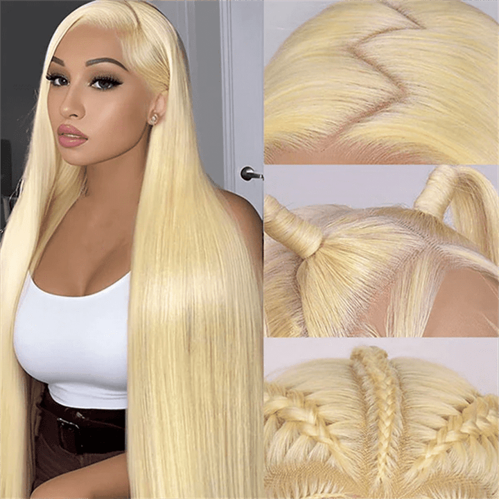 Lemoda Straight Hair 13x4 Lace Front Wigs 613 Blonde Color 210% Limited Deals - Lemoda Hair