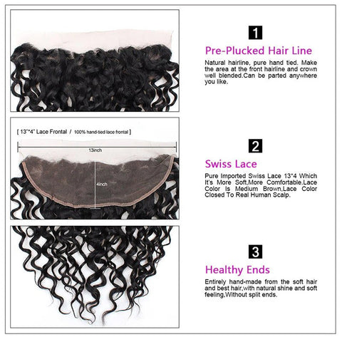 Lemoda Water Wave HD Lace Frontal Closure 13x4 Ear to Ear Lace Frontal With Baby Hair - Lemoda Hair