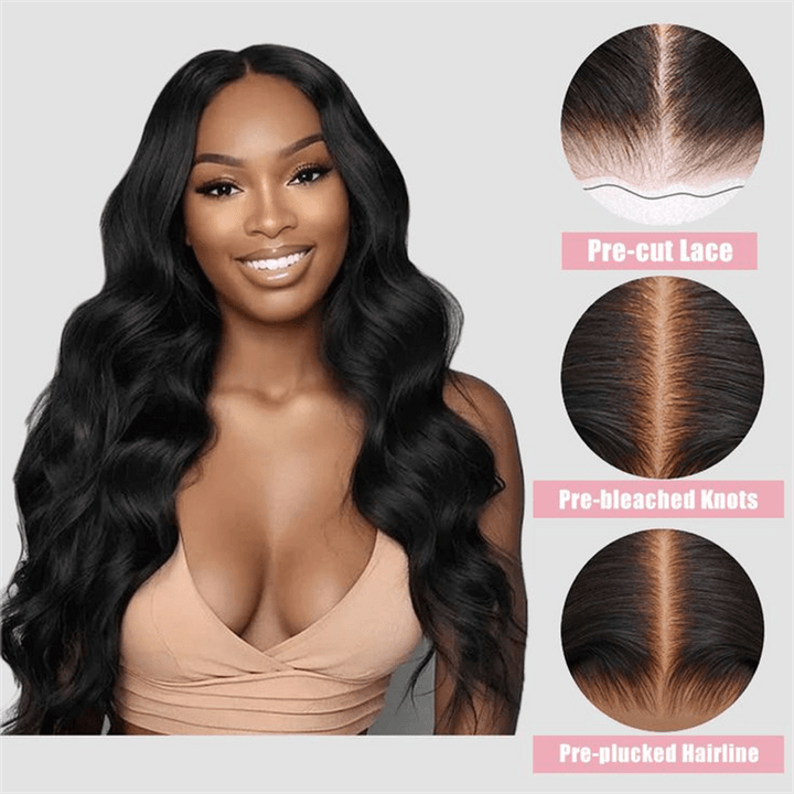 Lemoda Wear Go Pre - Cut Glueless Wig Body Wave 5x5 Lace Closure Wigs Bleached Knots - Lemoda Hair