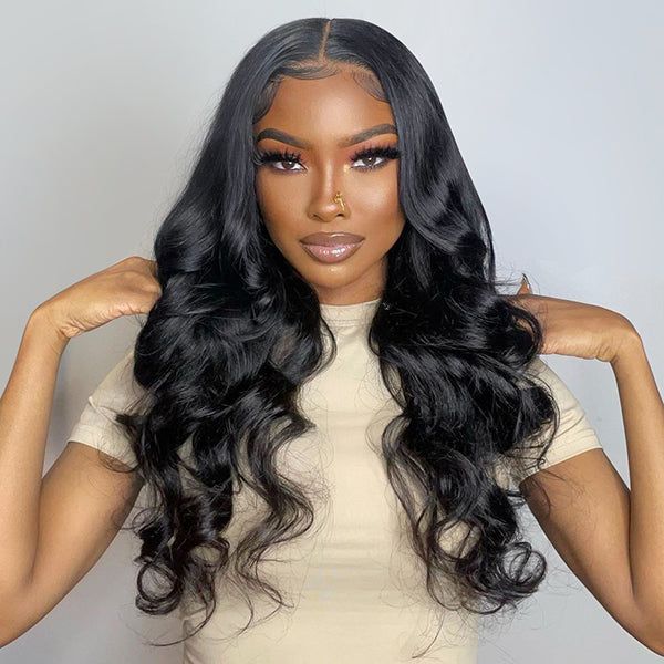 Lemoda Wear Go Pre-Cut Glueless Wig Body Wave 5x5 Lace Closure Wigs Bleached Knots