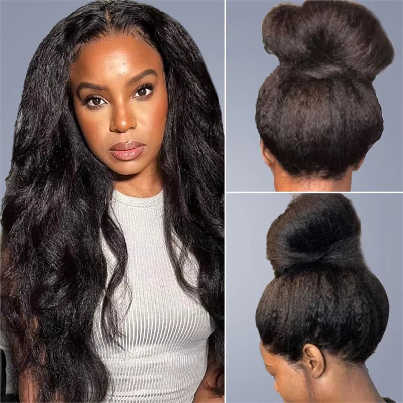 Lemoda Yaki Straight 360 Full Front Wigs Invisi - Drawstring Snug Fit Wigs HD Transparent Lace for Women - Lemoda Hair