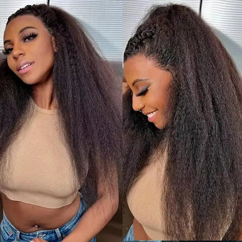 Lemoda Yaki Straight 360 Full Front Wigs Invisi - Drawstring Snug Fit Wigs HD Transparent Lace for Women - Lemoda Hair