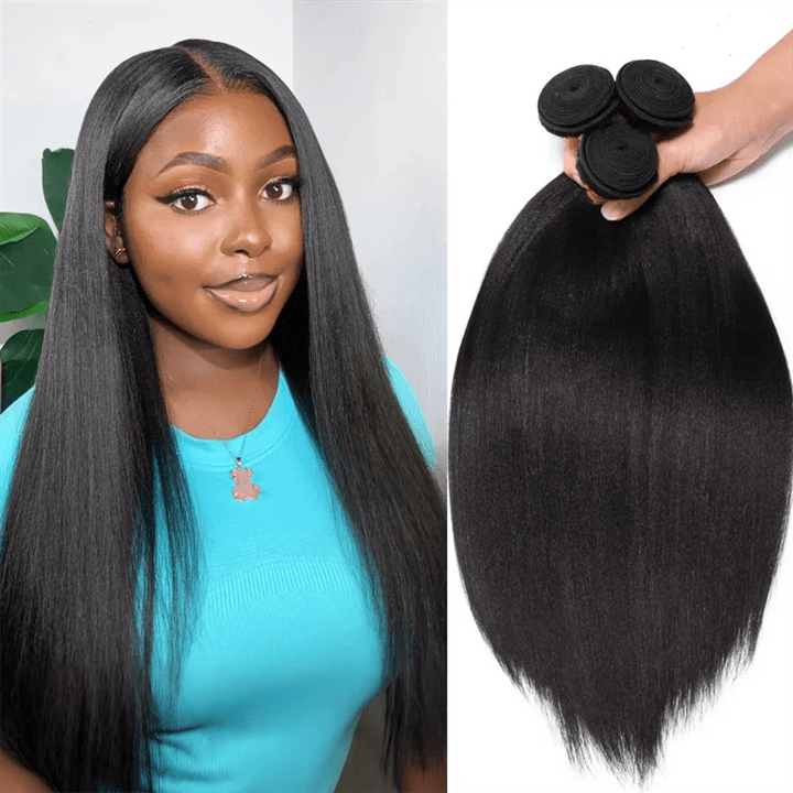 Lemoda Yaki Straight Human Hair Bundles Brazilian Hair Extensions for Black Women - Lemoda Hair