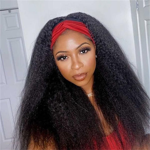 Leomoda Headband Wig Yaki Straight Human Hair Wigs 150% Beginner Friendly Half Wig - Lemoda Hair