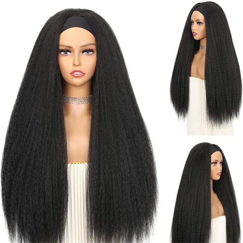 Leomoda Headband Wig Yaki Straight Human Hair Wigs 150% Beginner Friendly Half Wig - Lemoda Hair
