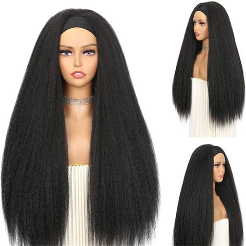 Leomoda Headband Wig Yaki Straight Human Hair Wigs 150% Beginner Friendly Half Wig - Lemoda Hair