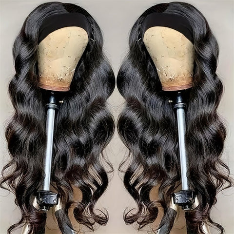 Lomoda Body Wave Headband Scarf Wigs Glueless Human Hair No Lace Wig - Lemoda Hair