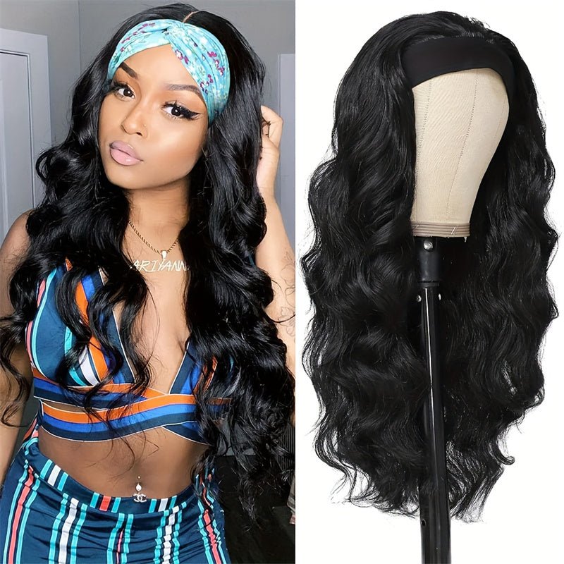 Lomoda Body Wave Headband Scarf Wigs Glueless Human Hair No Lace Wig - Lemoda Hair