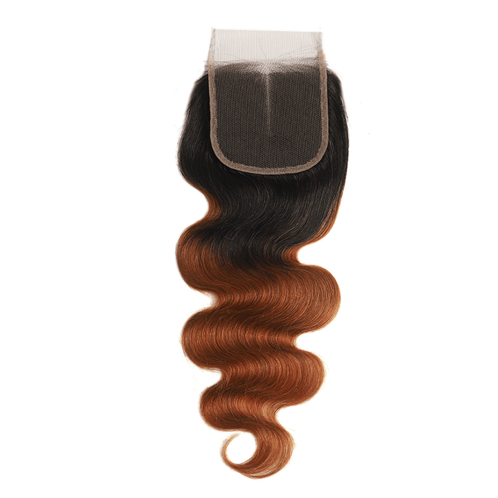 Ombre 1B/30 Body Wave 3 Bundles With Closure 4x4 pre Colored 100% Virgin Human Hair - Lemoda Hair