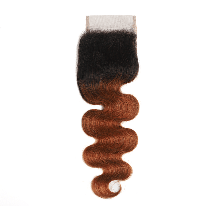 Ombre 1B/30 Body Wave 3 Bundles With Closure 4x4 pre Colored 100% Virgin Human Hair - Lemoda Hair