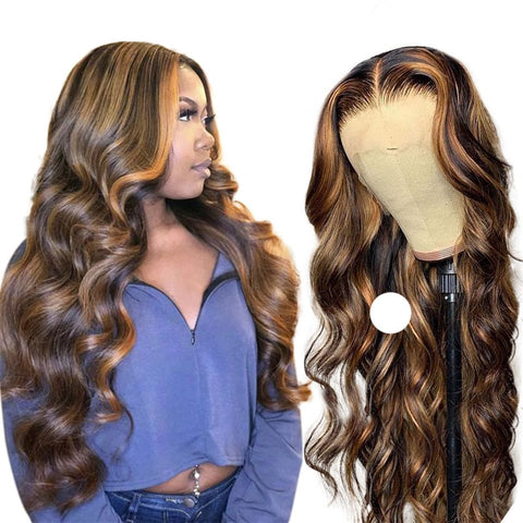 P4/27 Highlight Body Wave 4 Bundles With 4x4 Lace Closure 100% Human Hair - Lemoda Hair