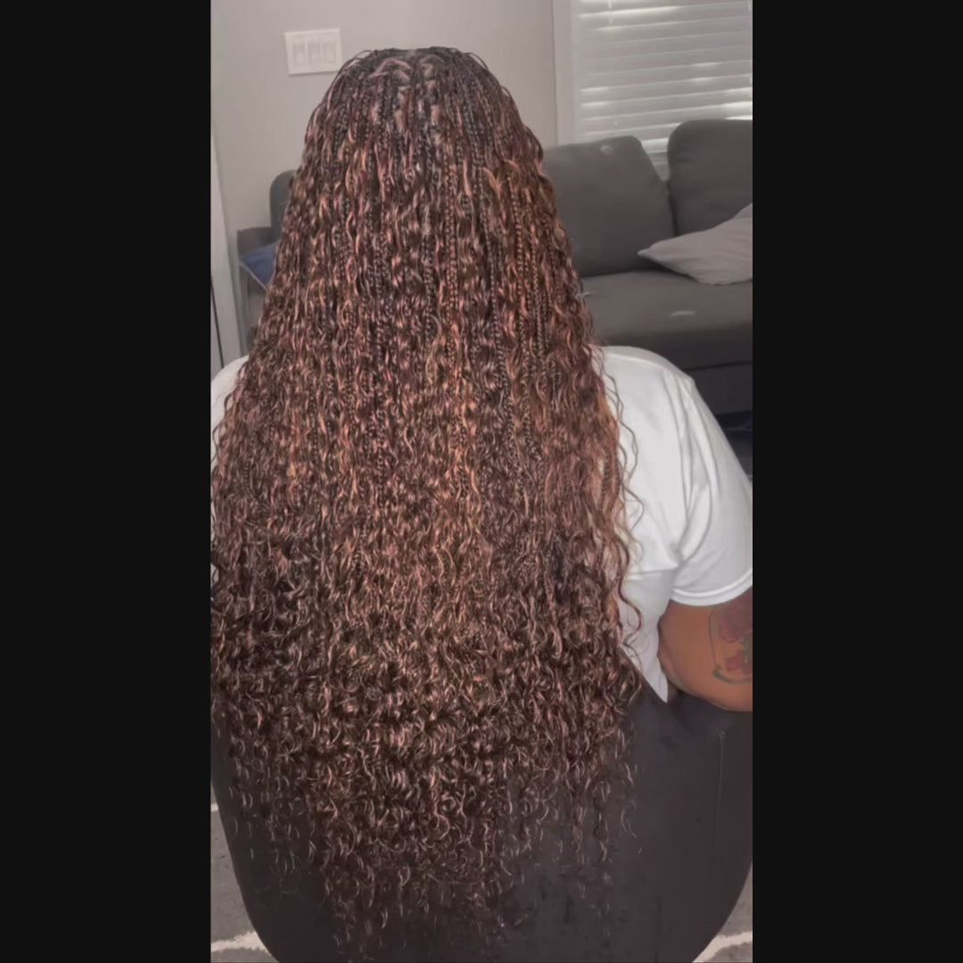 Lemoda Braiding Hair for Boho Braids #30 Light Brown Deep Wave Bulk Human Hair for Braiding Bohemian No Weft
