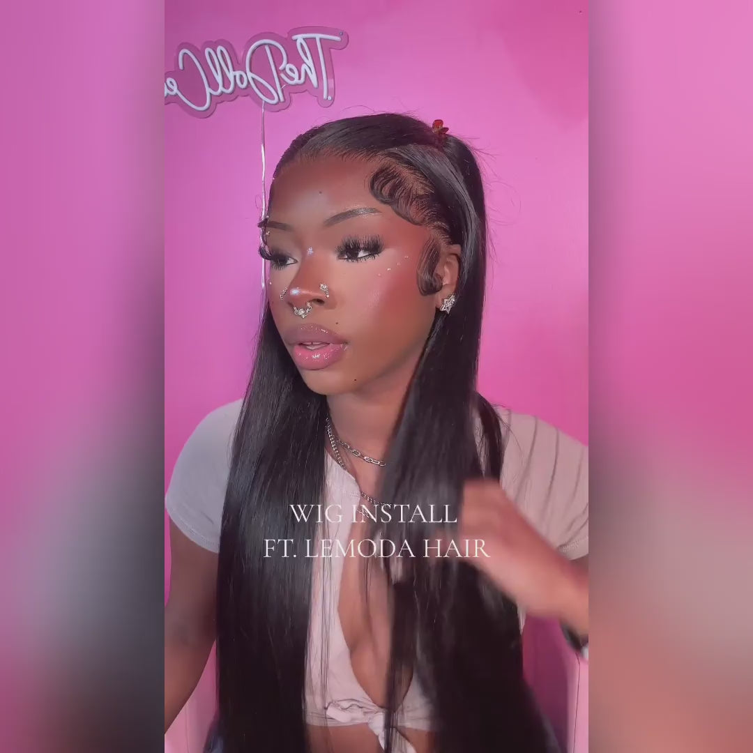Lemoda 13x6 Lace Frontal Wigs Straight Hair Skinlike HD Lace Human Hair Wigs Long Inches Brazilian Virgin Hair